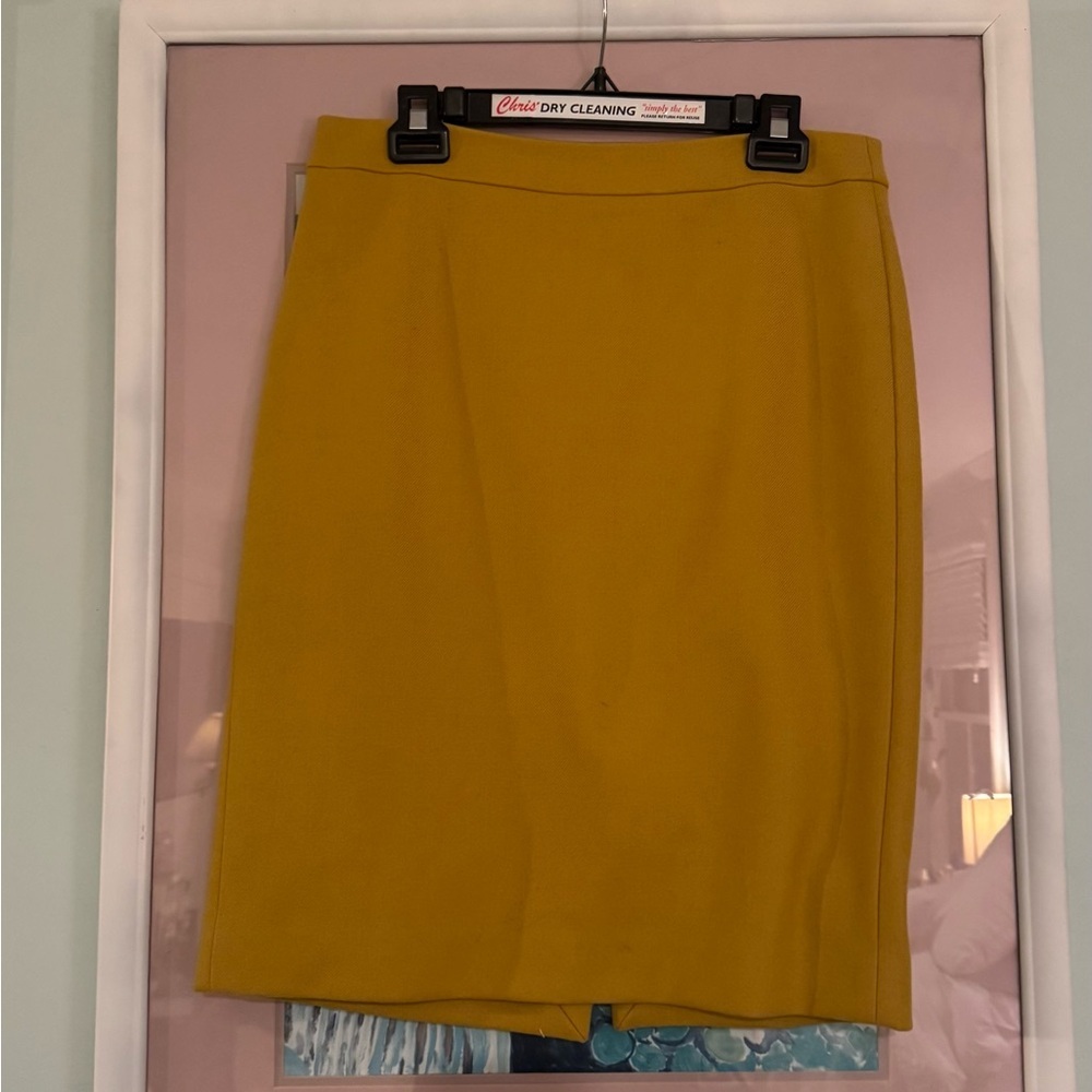 J. Crew Mustard Pencil Skirt